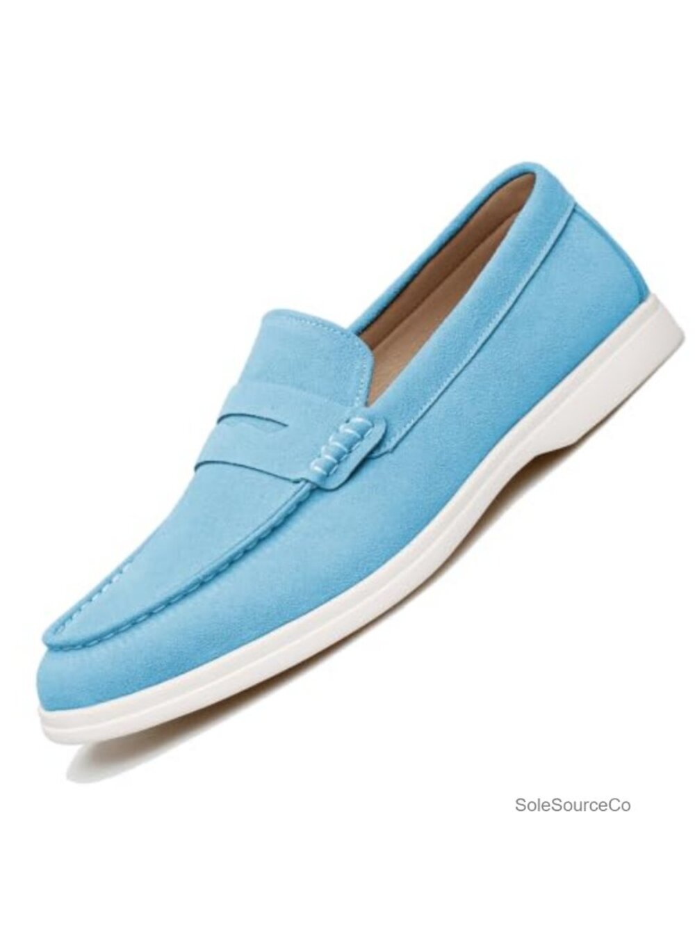 Men's Suede Penny Loafers Slip-On Mocc Dress Shoes Lightweight